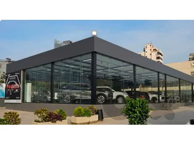 hangar used as a showroom