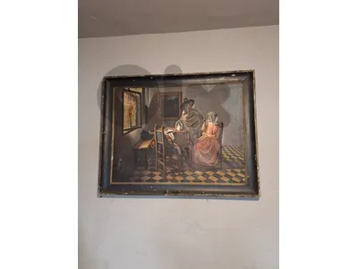 THE WINE GLASS antique oil painting on canvas