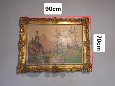 antique european oil painting on canvas