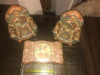 Ceramic chairs and tables
