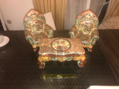 Ceramic chairs and tables