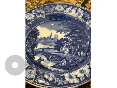 Blue vintage decorative plate