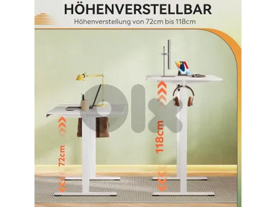 Height-Adjustable Desk 160 x 70 cm with Quiet Motor and Memory