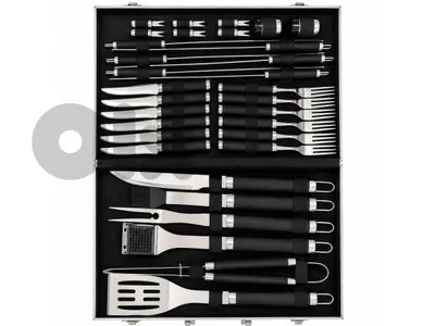 Mobex Stainless Steel Barbecue Tools with Aluminium Case Set of 33 Pcs