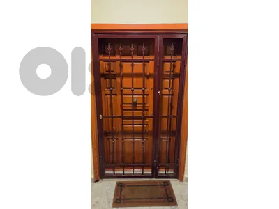 Wooden Entrance Door + Iron Security Gate – Used