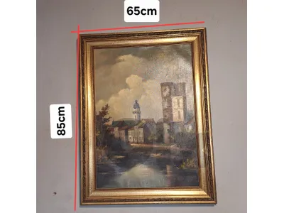 traditional European landscape signed oil painting on canvas