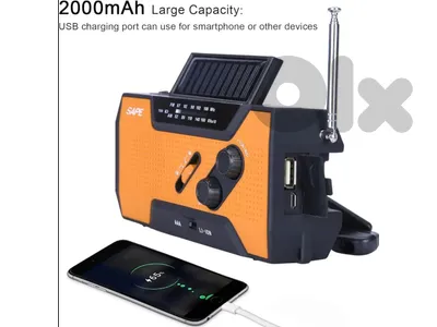 Solar Radio, AM/FM Crank Radio, Rechargeable, Dynamo, Waterproof, Dynamo Light.