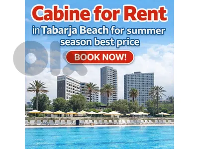 Cabine for Rent in Tabarja Beach Resort for Summer Season 2026