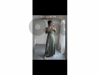 Satin Green Dress