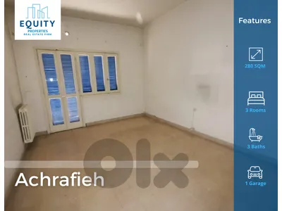 280 SQM Apartment For Rent In Achrafieh شقة للإيجار #JZ36224