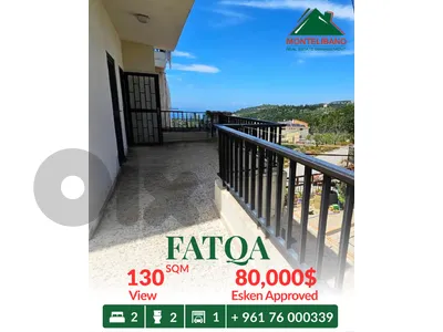 130 sqm Apartment For Sale in Fatqa فتقا with View "Esken Approved" 130 sqm Apartment For Sale in Fatqa فتقا with View "Esken Approved"