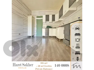 Haret Sakher | 185m² + 50m² Garden | Private Entrance | Prime Neighborhood | Calm Neighborhood | Mountain View