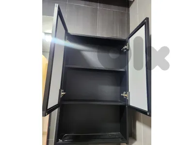 Black bathroom storage