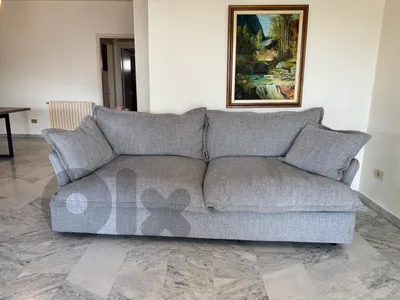 3-Seat Sofa with Feather-Filled Cushions – Great Condition