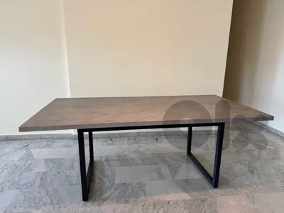 Resin Dining Table with Wrought Iron Legs
