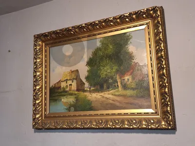 antique european signed oil painting