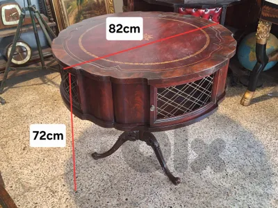 english antique leather insert table
