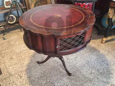 english antique leather insert table