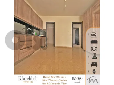 Kfarehbab | Brand New 220m² + 20m² Terrace-Garden | Open Sea View