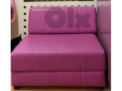 pink small couch (+ 1 free pink poof)