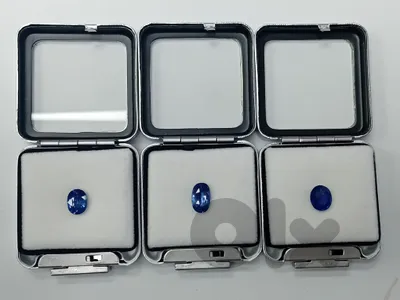 natural sapphire certified 3 pieces