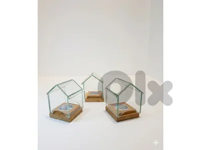 Wooden House Candle Holder