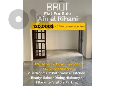 120 sqm +70sqm Terrace Apartment for sale in Ain el Rihani