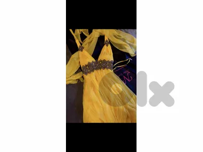 elegant yellow dress couture size 38