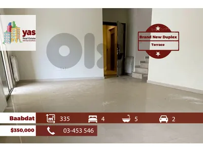 Baabdat 335m2 | Terrace | New Duplex | Mountain View | TCH