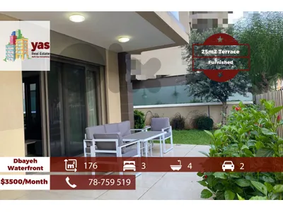 Dbayeh/Waterfront 176m2 | 25m2 Garden/Pool | Furnished | Rent | MJ |