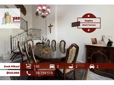 Zouk Mikael 150m2 | 25m2 Terrace | Duplex | Well Maintained | EH/HDA