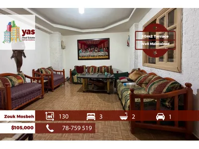 Zouk Mosbeh 130m2 | 80m2 Terrace | Well Lighted | Prime Location | EH/
