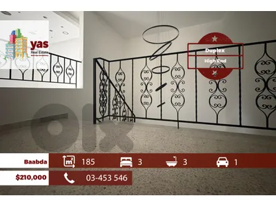 Baabda 185m2 | Duplex | Prime Locaiton | High End | OH