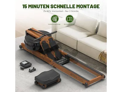 Wooden Water Rowing Machine Water Resistance With Monitor For Home Use