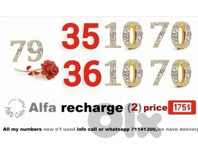 جديد ومميز والسعر كذالك ألفا تشريج special numbers &price