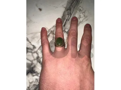 925 Sterling Silver Ring olive color 27$