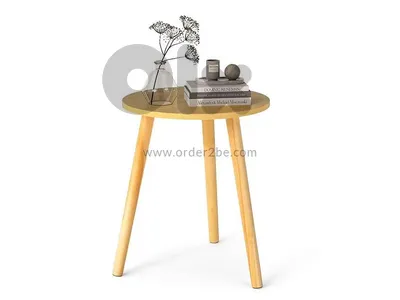 Round Side Table — Natural Wood