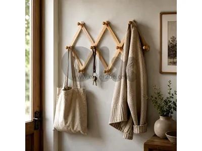 Expandable Wooden Accordion Wall Rack