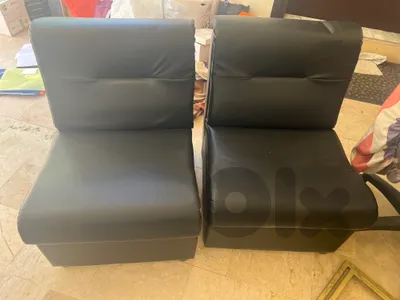 black leather sofa