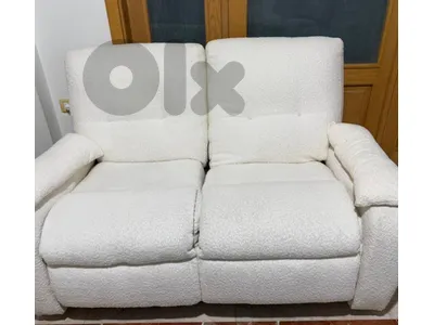 full set white recliner sofas
