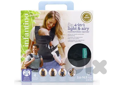 Infantino 0m+ Flip 4 in 1 Light & Airy Convertible Carrier