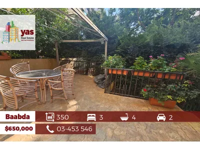 Baabda 350m2 | 140m2 Terrace | Priem Location | Equipped | OH |