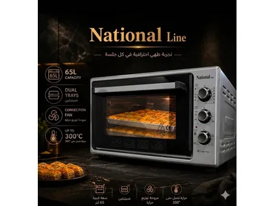 electric oven 65L with built in lamp and fan  فرن