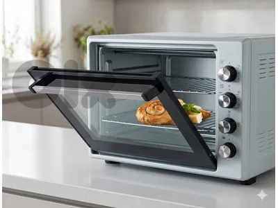 electric oven 75L double glass lamp and fan فرن