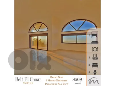 Beit El Chaar | Brand New 3 Master Bedrooms Apart | Panoramic Sea View