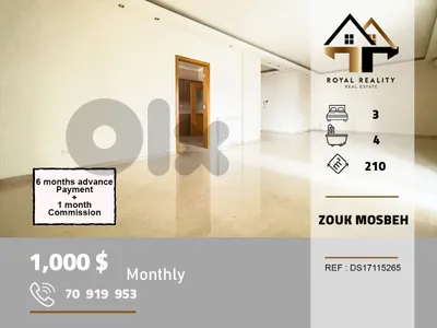 apartemts for rent in zouk mosbeh keserouan شقق للايجار في ذوق مصبح كسروان