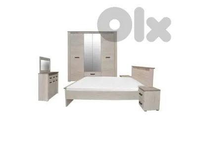 FULL KING BEDROOM SET – HOME CENTRE – GREY OAK MODERN MDF FINISH – COMPLETE MATCHING SET