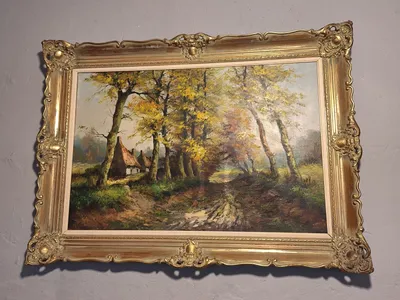 antique oil painting on canvas