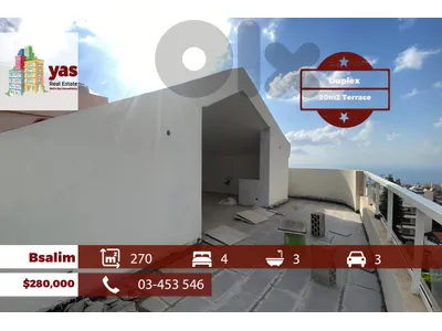 Bsalim 270m2 | 20m2 Terrace | Duplex | Sea View | Catch | PED