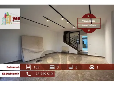 Ballouneh 185m2 | 20m2 Terrace | Townhouse | Pirme Location | KS Ballouneh 185m2 | 20m2 Terrace | Townhouse | Pirme Location | KS